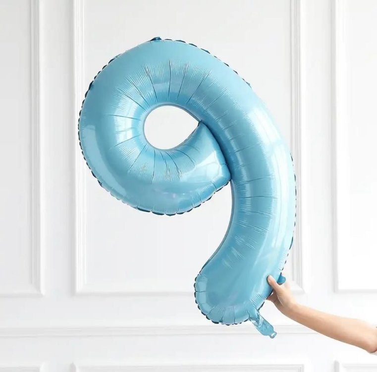 34 İNÇ MAVİ 9 FOLYO RAKAM BALON