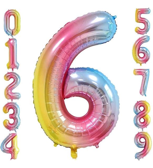 34 İNÇ RENKLİ 6 FOLYO RAKAM BALON