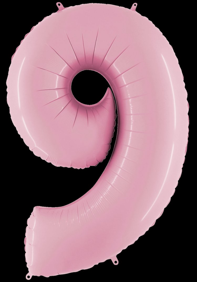 34 İNÇ PEMBE 9 FOLYO RAKAM BALON 
