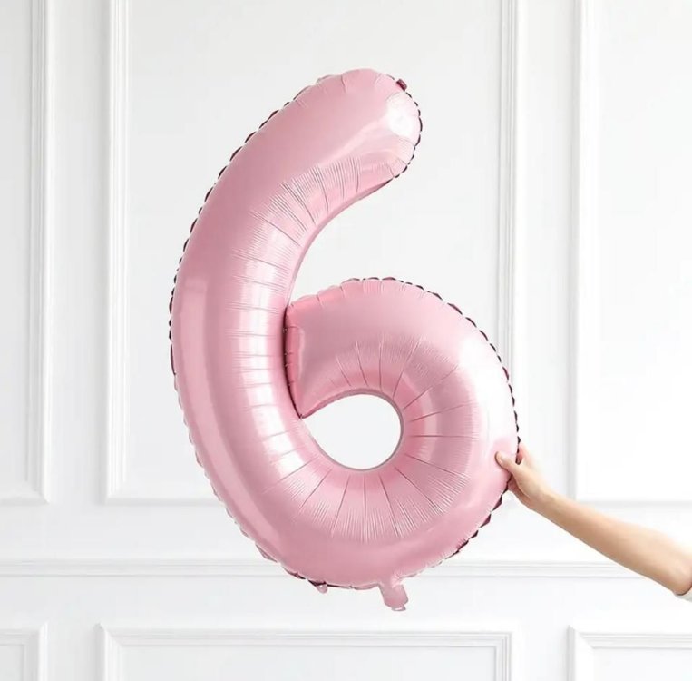 34 İNÇ PEMBE 6 FOLYO RAKAM BALON 