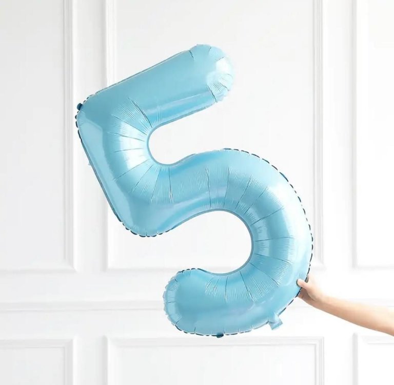 34 İNÇ MAVİ 5 FOLYO RAKAM BALON