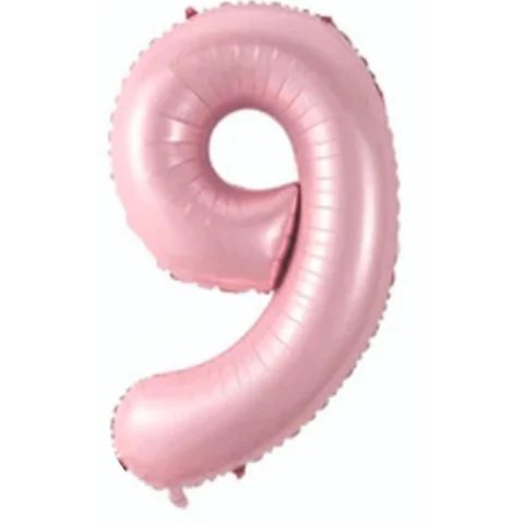 34 İNÇ PEMBE 9 FOLYO RAKAM BALON