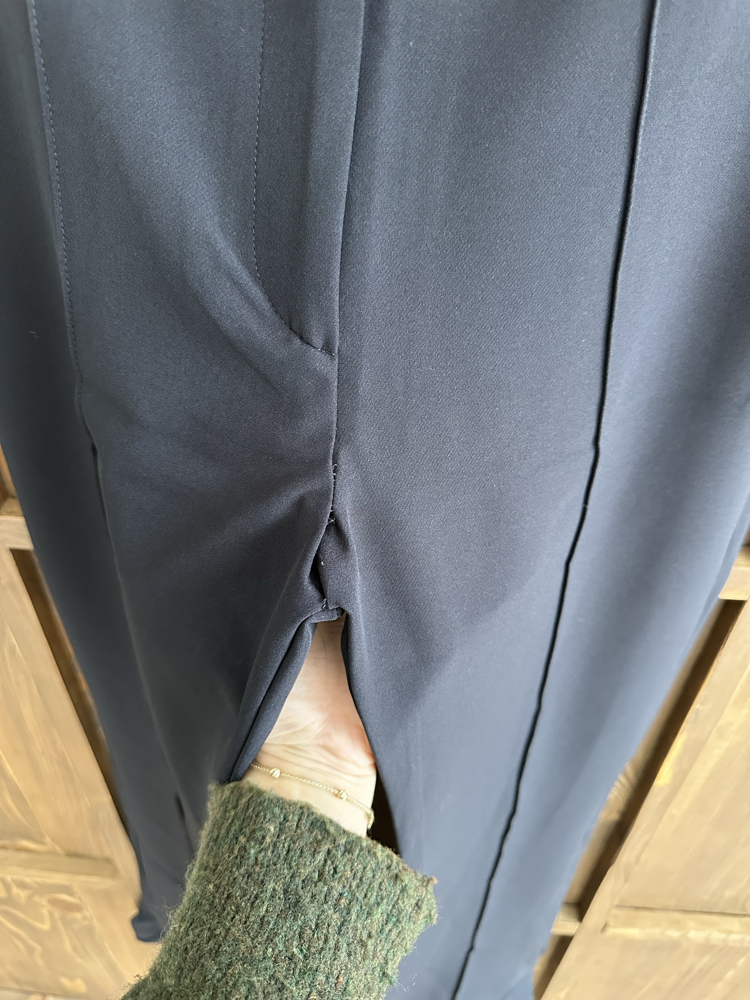 Yandan yırtmaçlı pantolon siyah