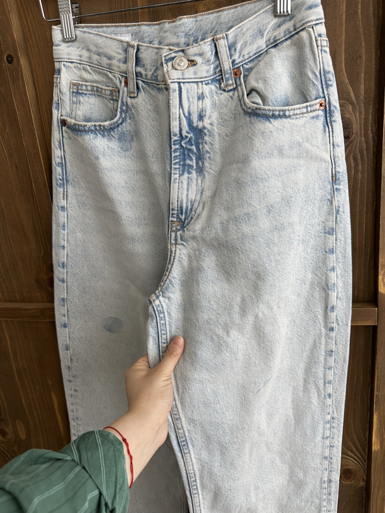 Wood straight jean buz mavi 