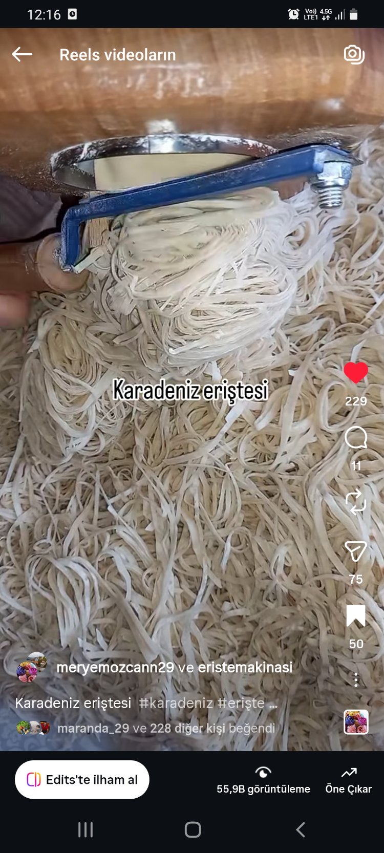 kesme Trabzon makarnası
