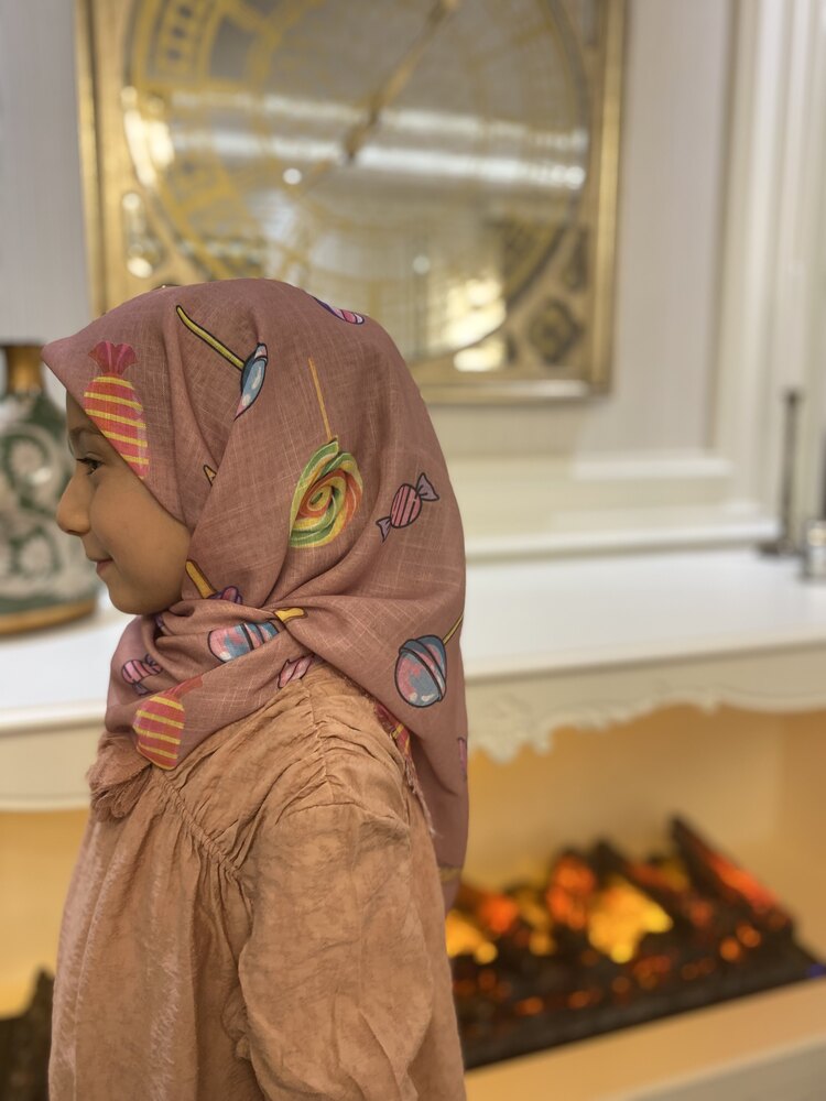 Şeker desenli Mihra kids başörtü