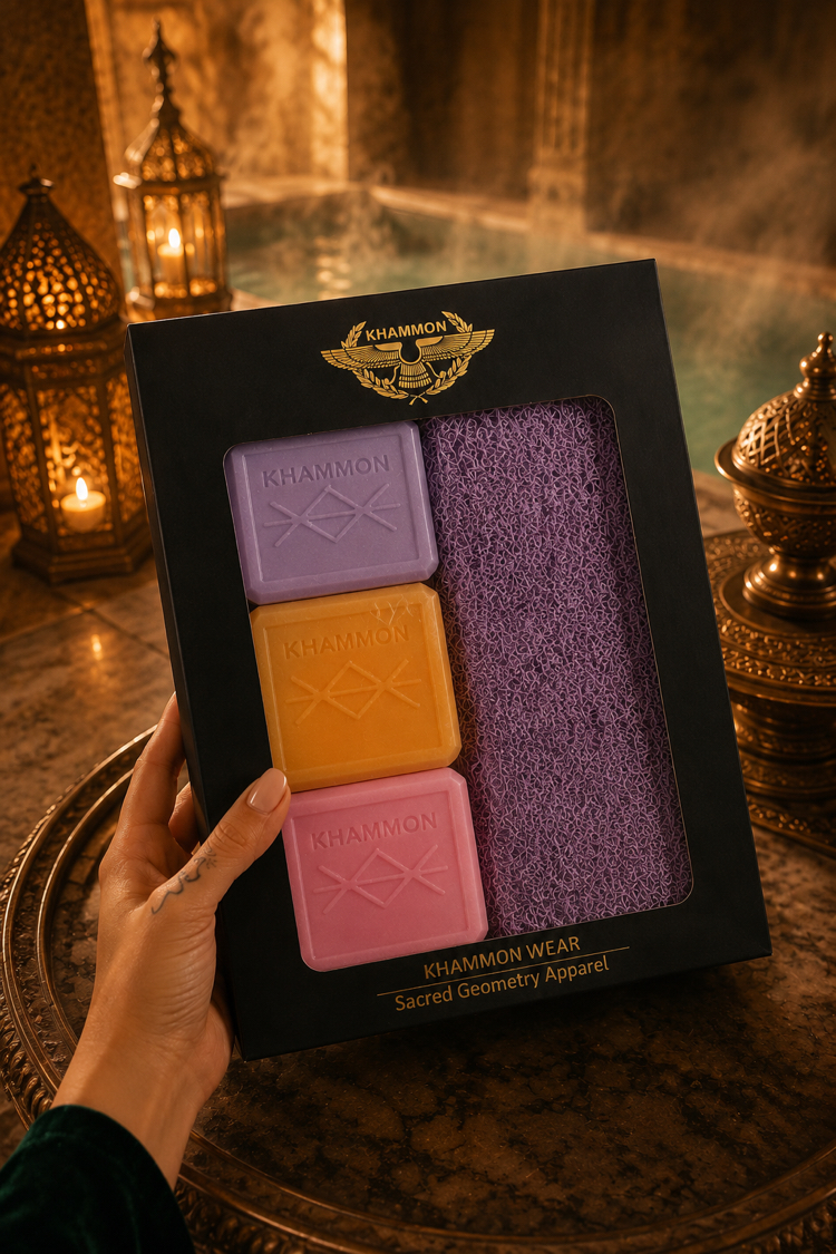 KHAMMON Luxury Ritual Bath Set | 3 El Yapımı Sabun + Lif