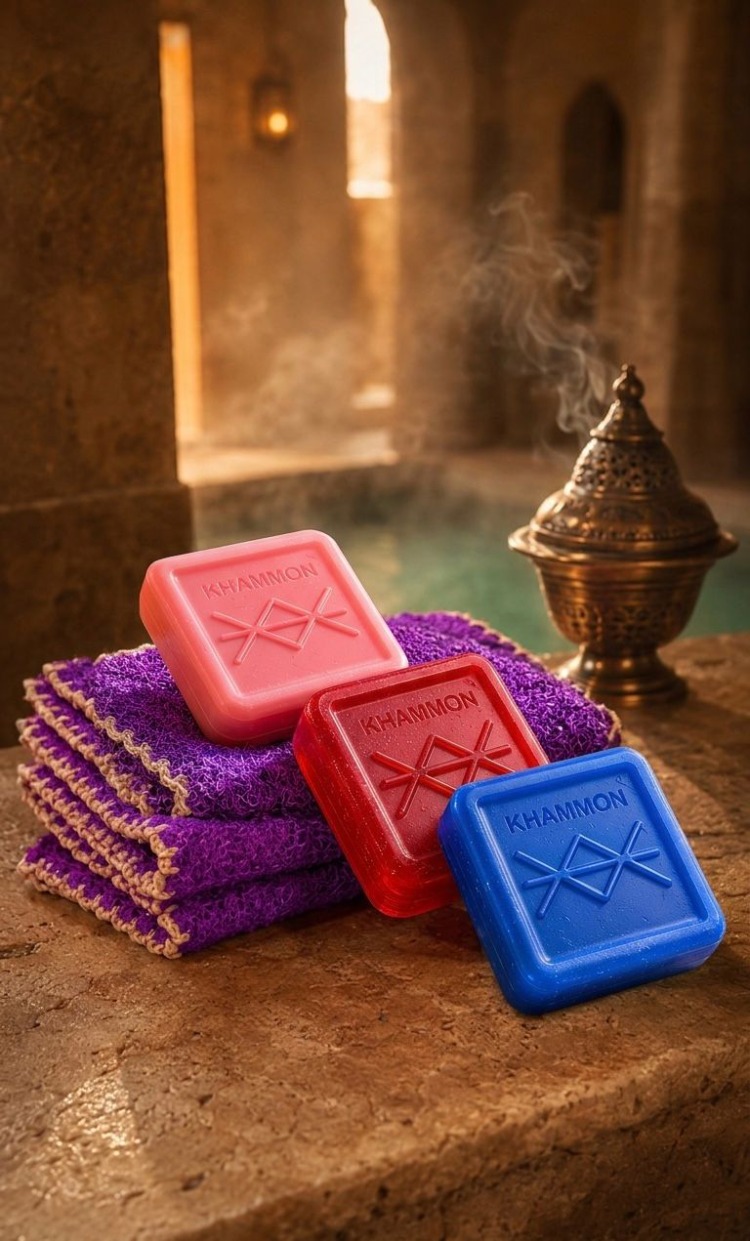 KHAMMON Luxury Ritual Bath Set | 3 El Yapımı Sabun + Lif