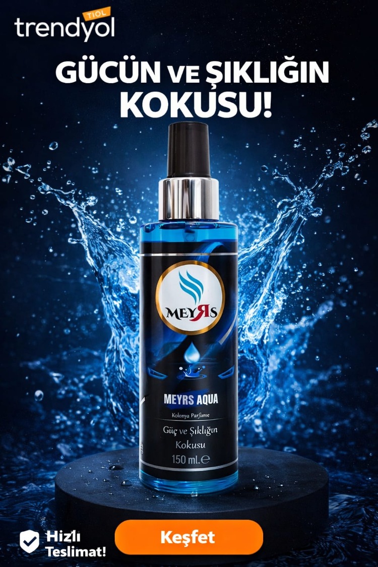 MEYRS 150 ml Parfümlü Kolonya – AQUA – Uzun Kalıcılık – Renkli Şişe