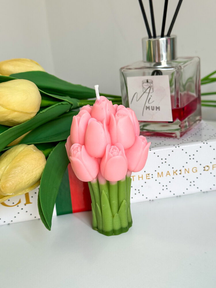 DOĞAL SOYA WAX MUM LALE