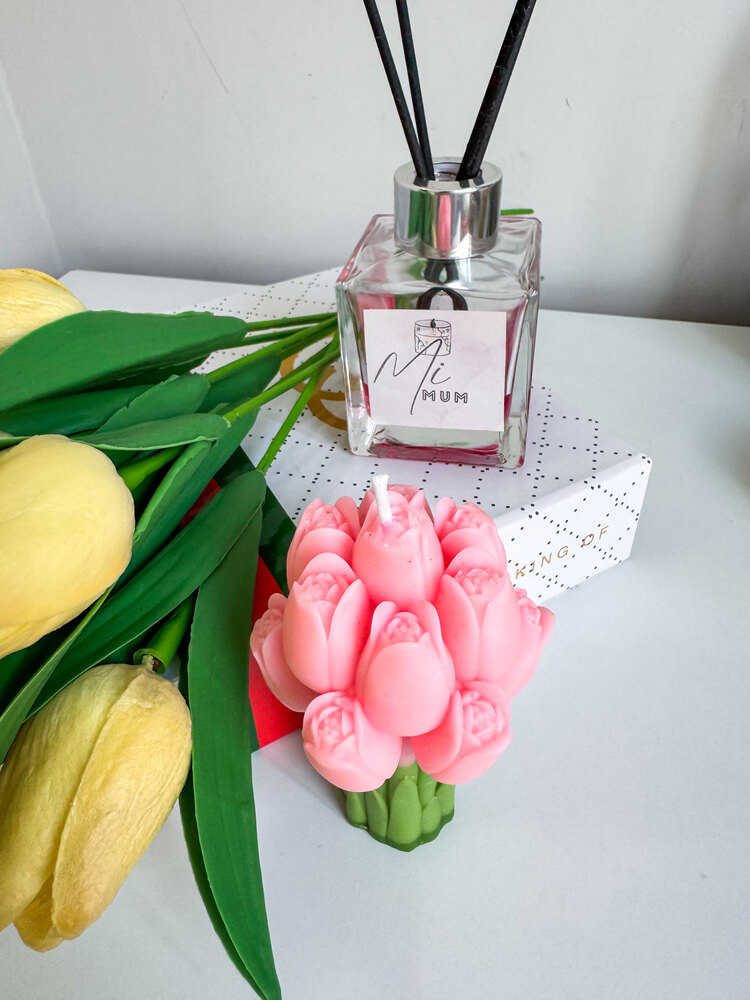 DOĞAL SOYA WAX MUM LALE