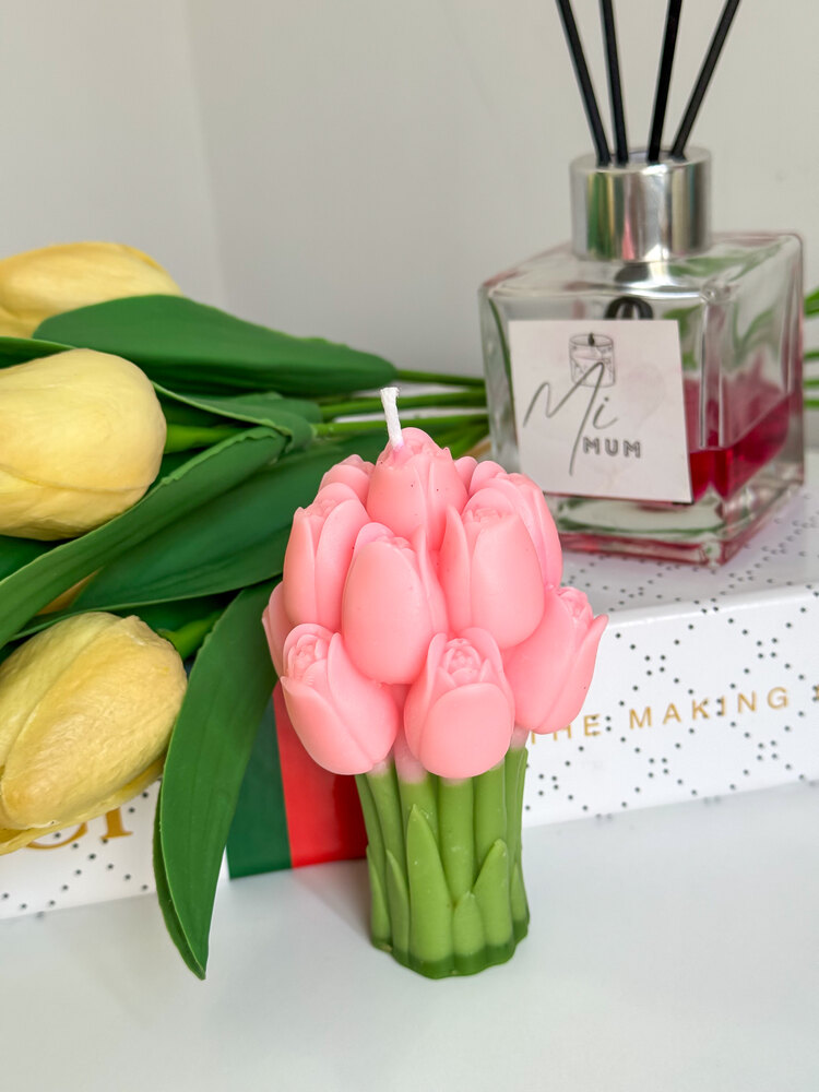 DOĞAL SOYA WAX MUM LALE