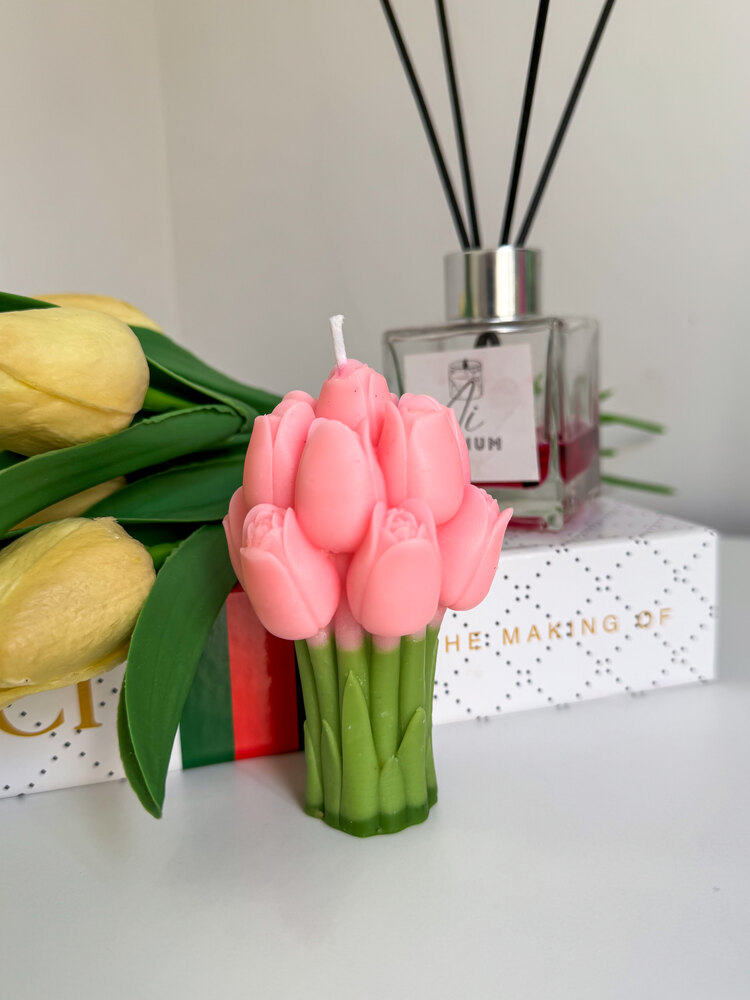 DOĞAL SOYA WAX MUM LALE
