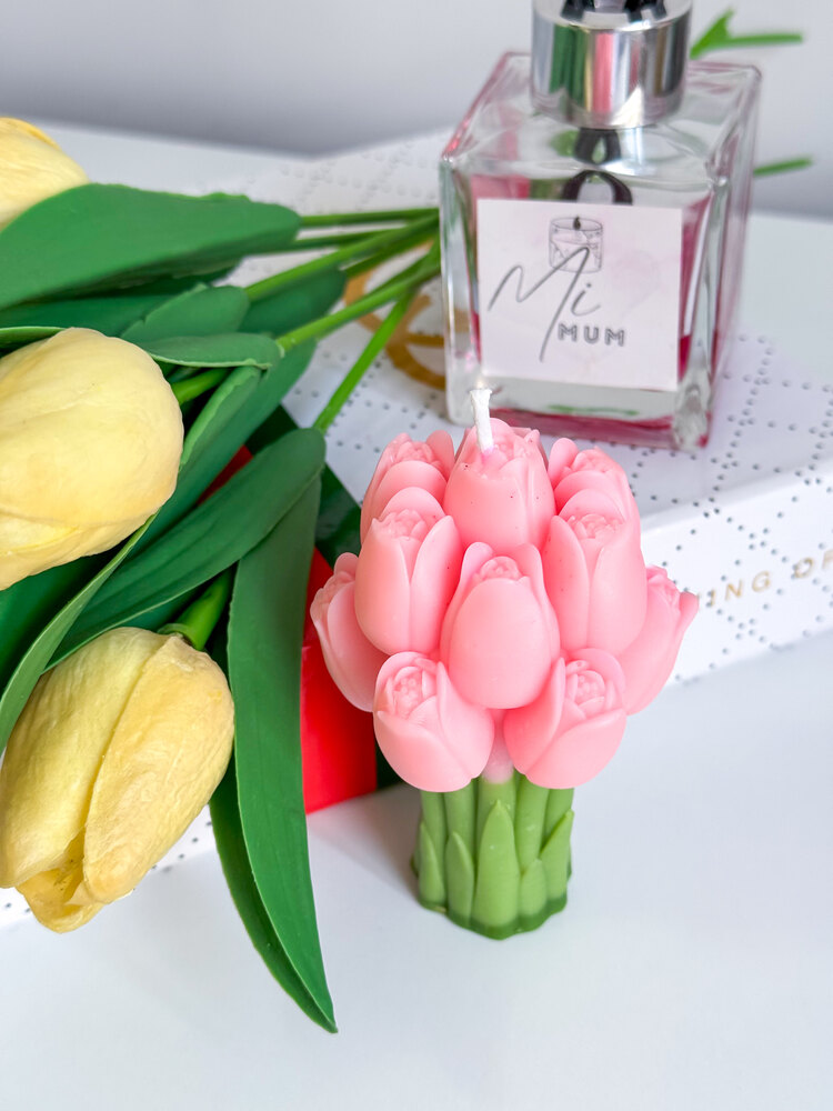 DOĞAL SOYA WAX MUM LALE