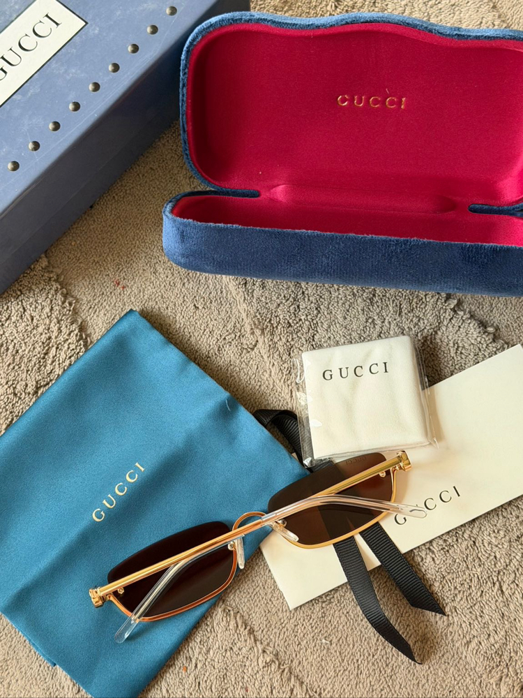Gucci unisex gold detay gözlük(Full set)