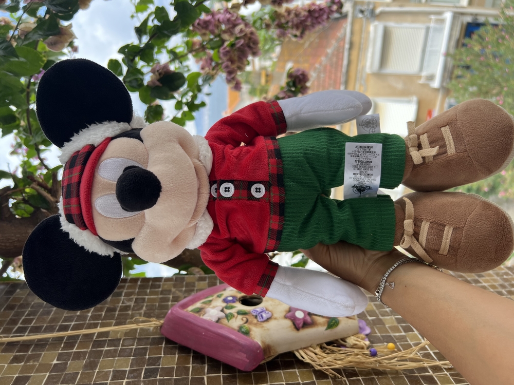  Disney Store Mickey Mouse Plush 2017 Christmas Lumberjack 