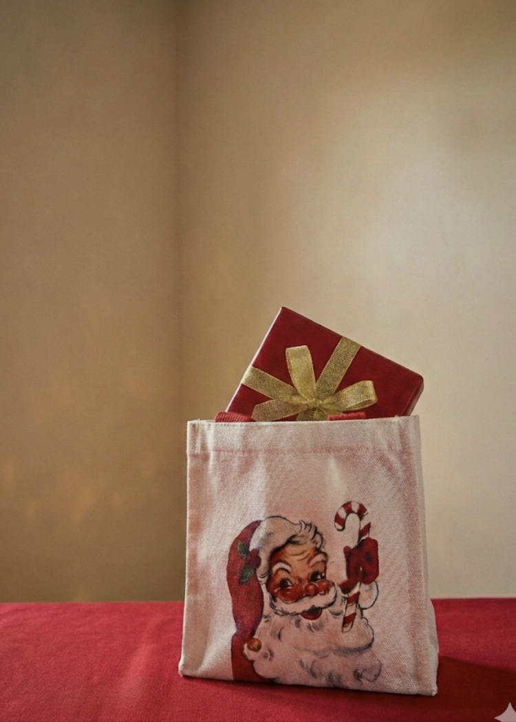 Noel Baba Canvas Hediye Poşeti