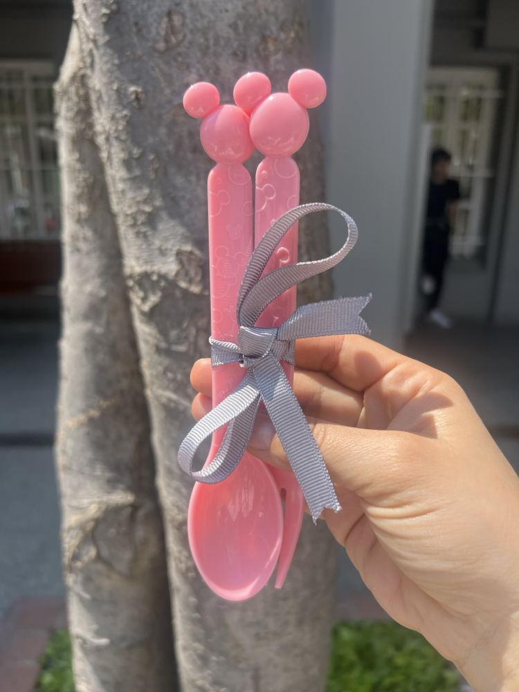 Mickey Pembe Çatal Kaşık Takımı