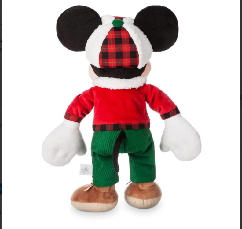  Disney Store Mickey Mouse Plush 2017 Christmas Lumberjack 