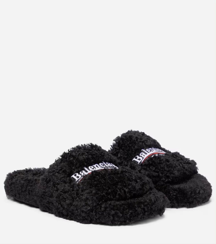 BALENCİAGA SLİDES FUR BLACK