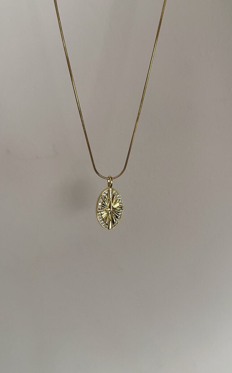 Kutup yıldızı gold çelik kolye