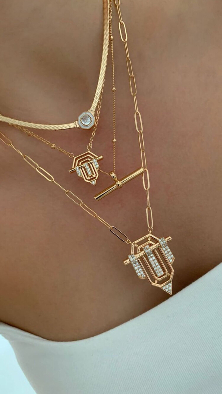 Vip seri serenay model renkli zirkon taşlı italyan zincir kolye