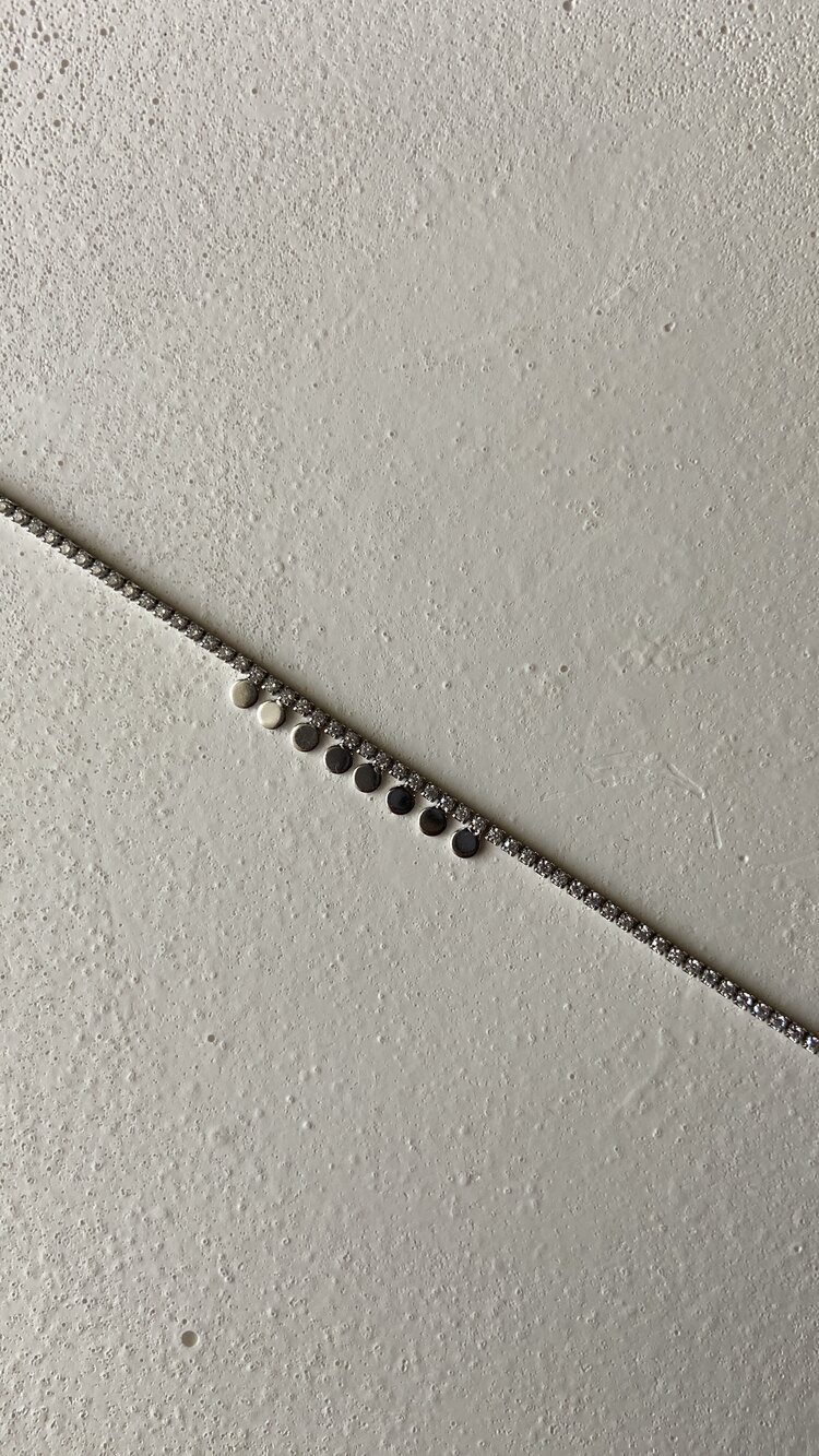 Gümüş renk zirkon taşlı çelik halhal