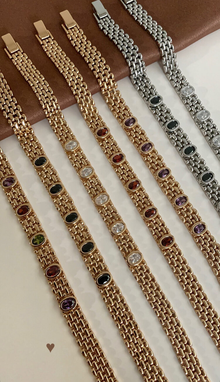 Özel seri vintage hasır model taşlı bileklik