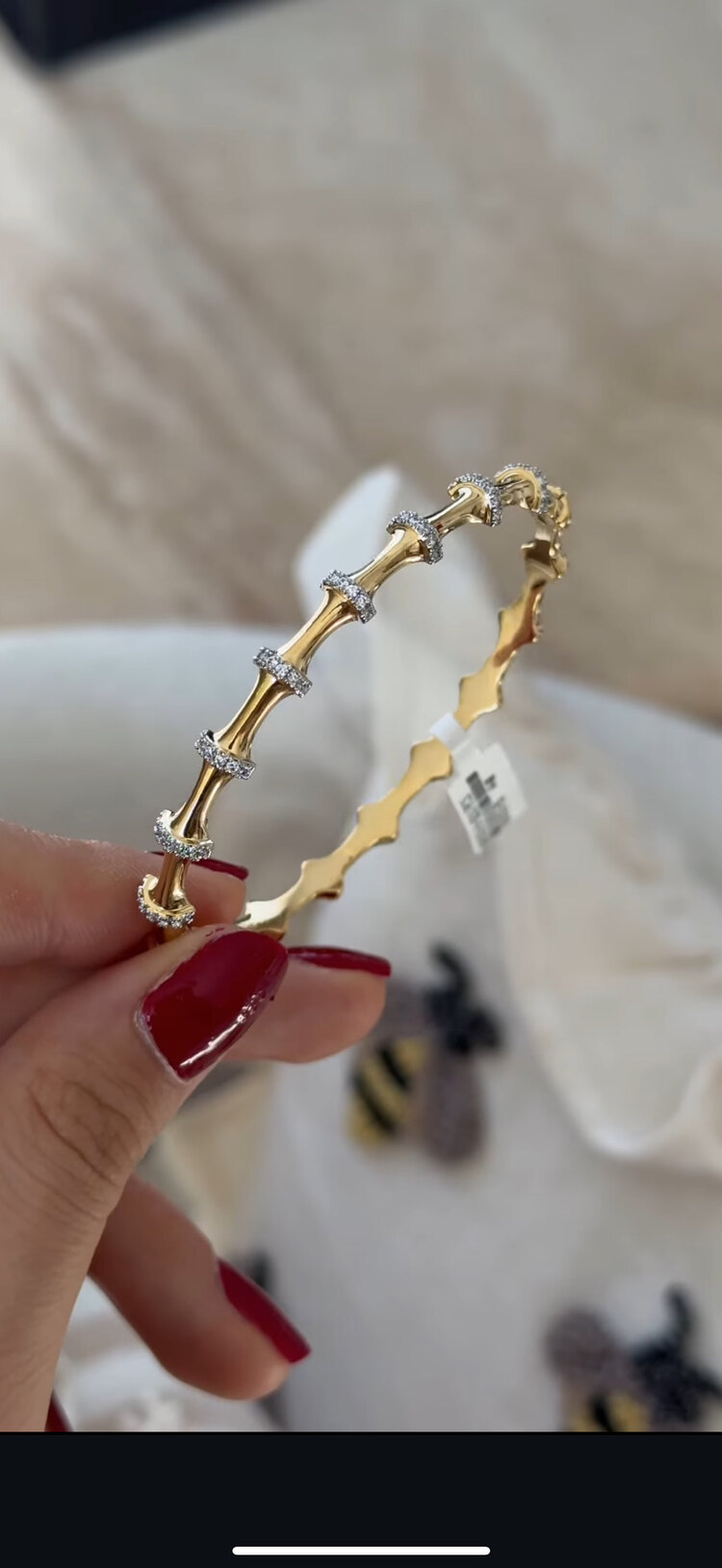 İnce zirkon taşlı gold kemik kelepçe