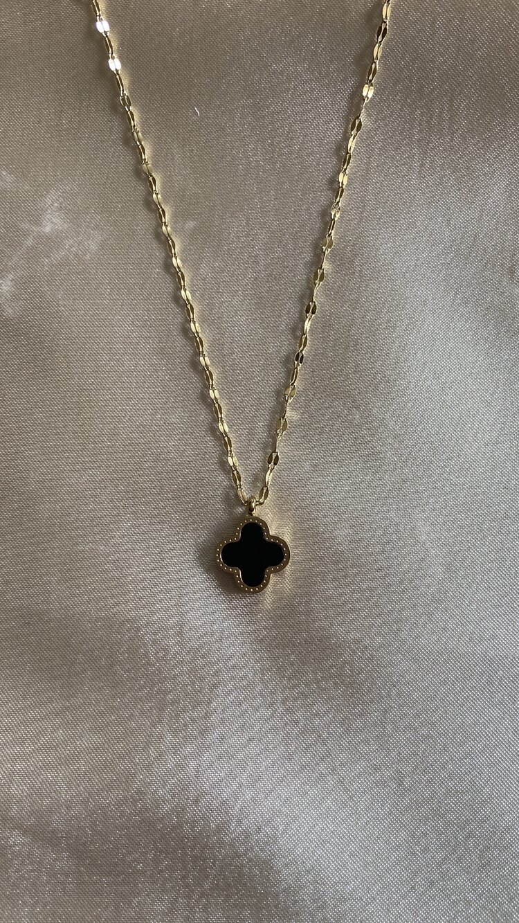 Çelik çift taraflı Van cleef kolye 