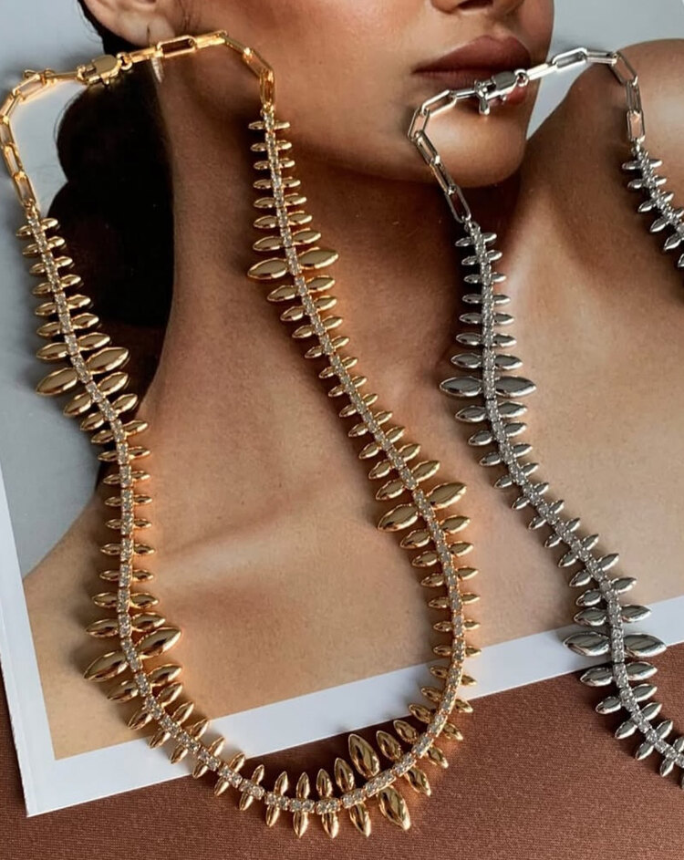 Özel seri marka model zirkon taşlı kolye gold silver