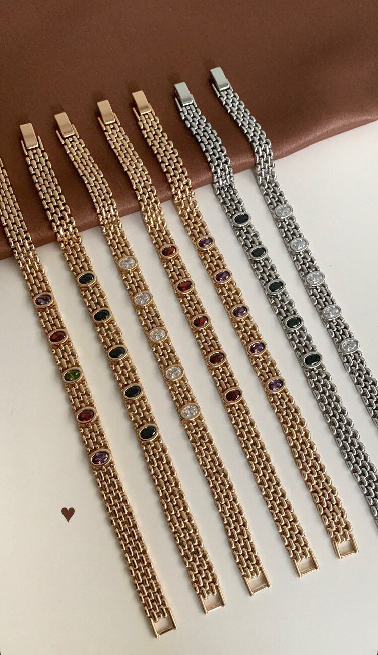 Özel seri vintage hasır model taşlı bileklik