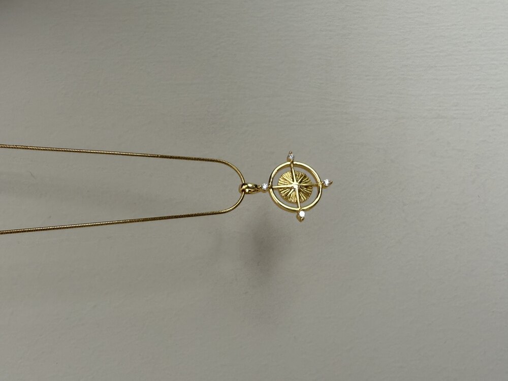 Pusula gold çelik kolye