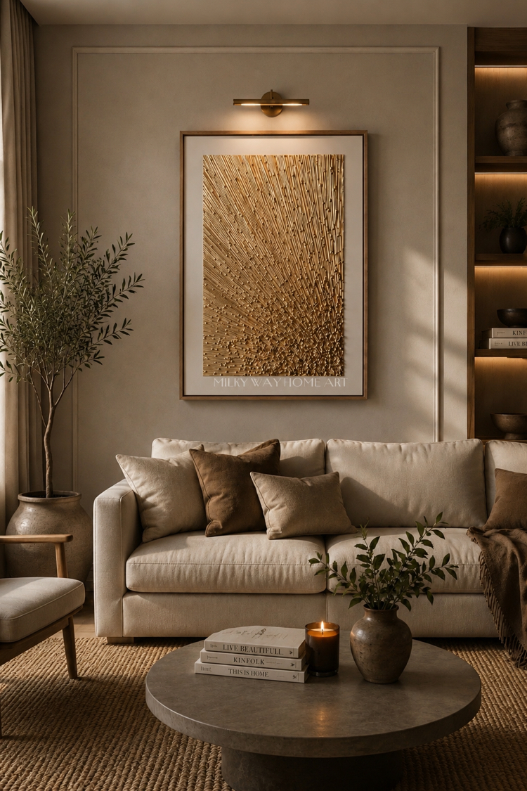 SUNBURST RÖLFEN GOLD DOKULU TABLO