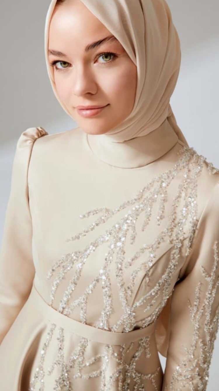 Lady dress premium vanilya 40 beden