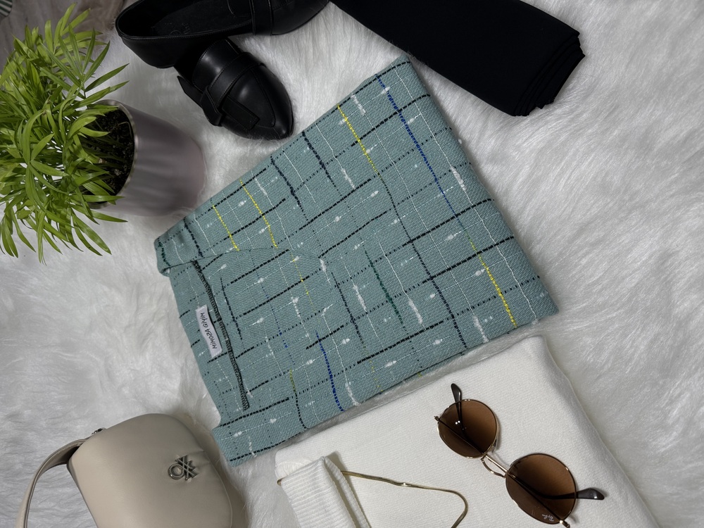 Mint Yeşili Çizgili Grid Jile