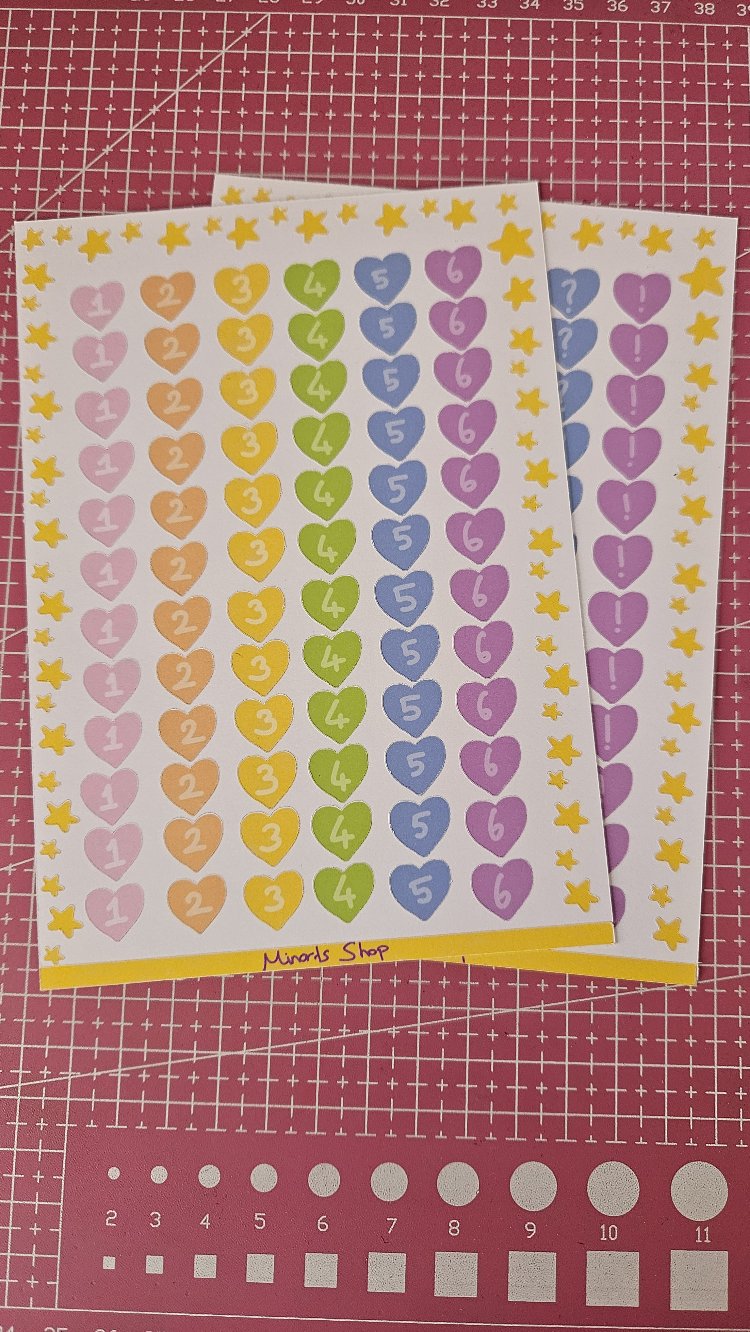 Kalpli sayılar sticker sayfası
