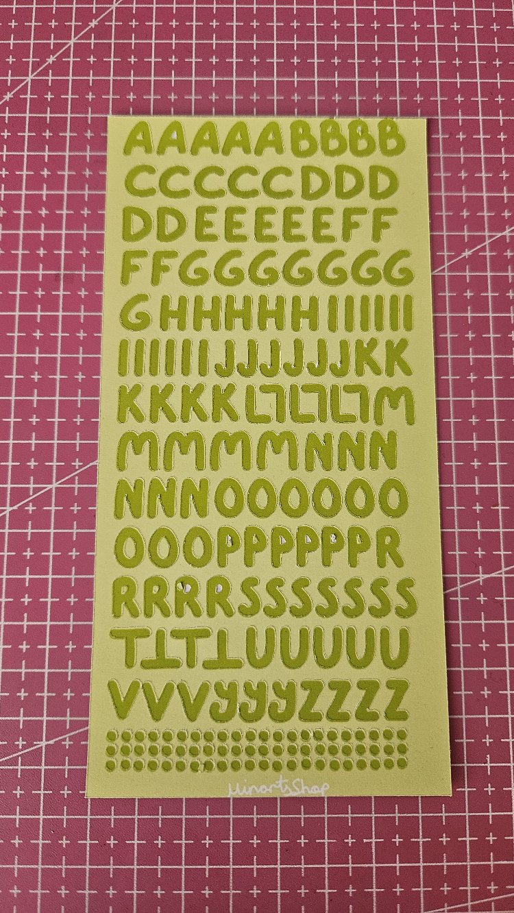 Harf sticker sayfası