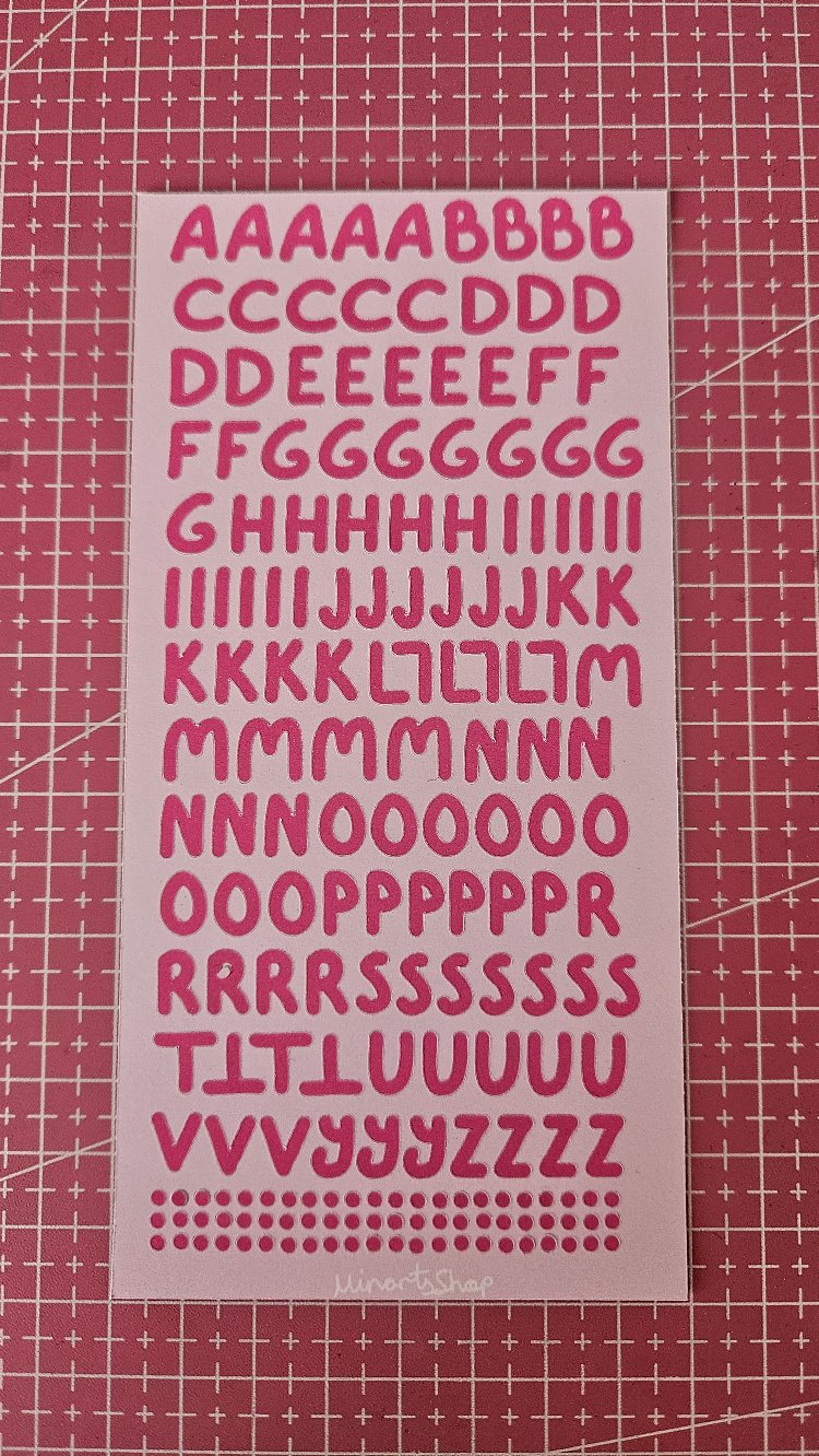 Harf sticker sayfası