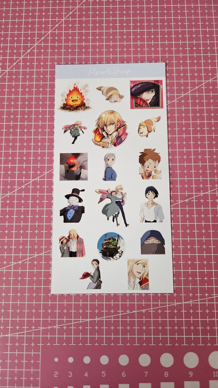 Howl'un yürüyen şatosu sticker sayfası