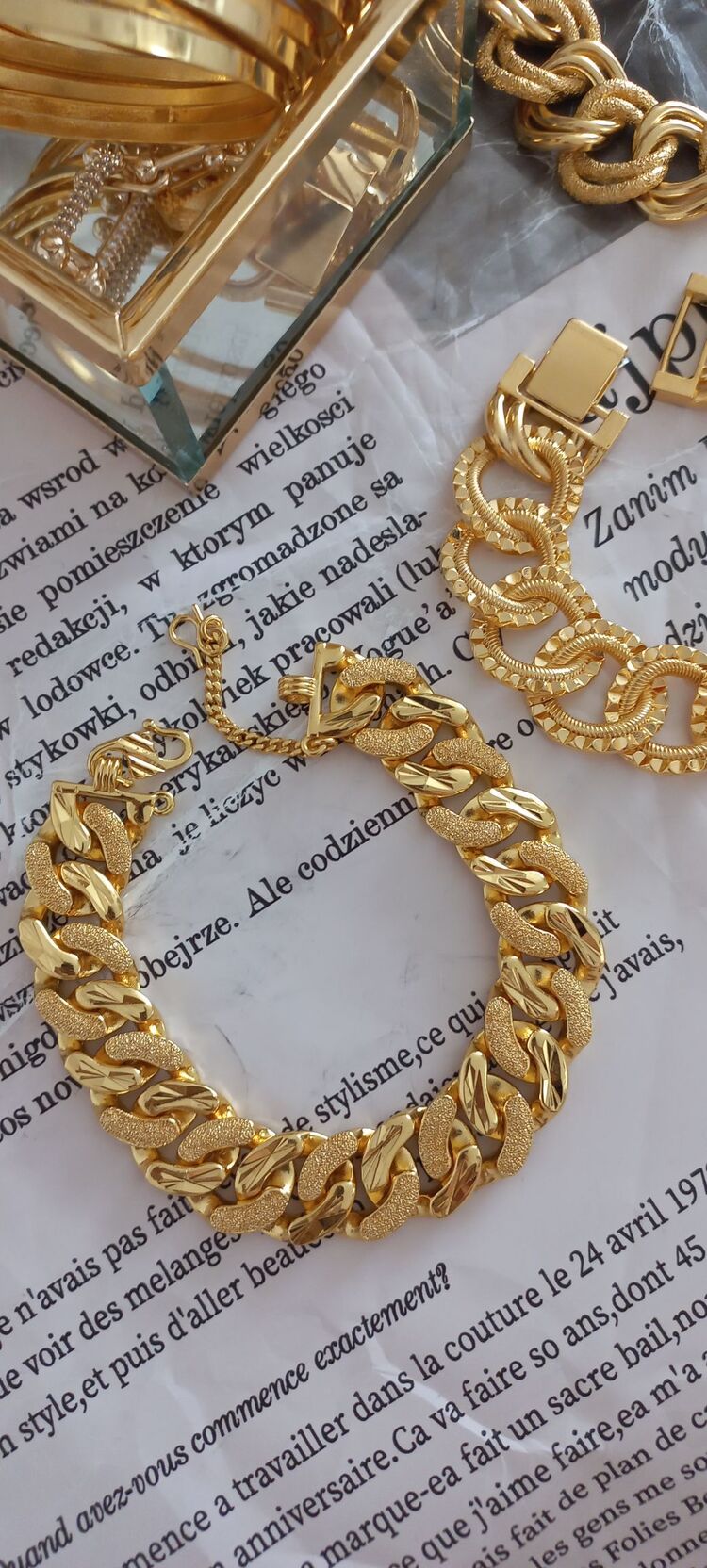 22 K Altın kaplama Gurmet bileklik