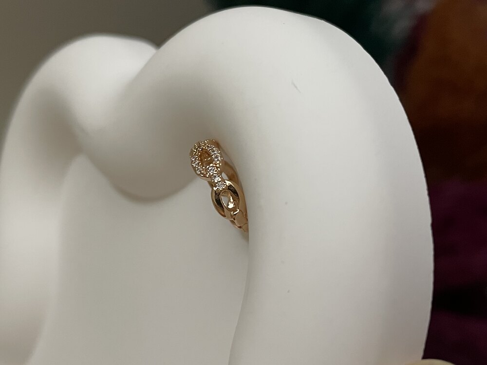 Düğme gold detaylı earcuff