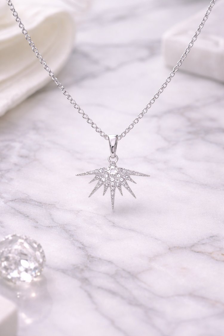Sunburst Shine Silver Kolye