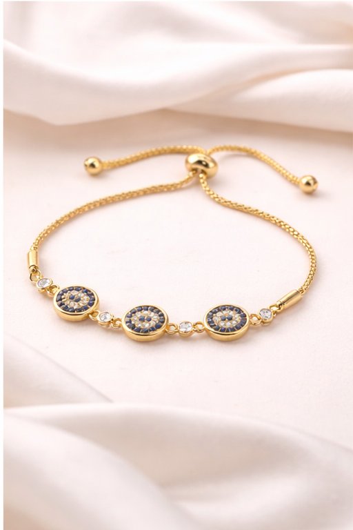 Blue Eye Charm Gold Bileklik VIP