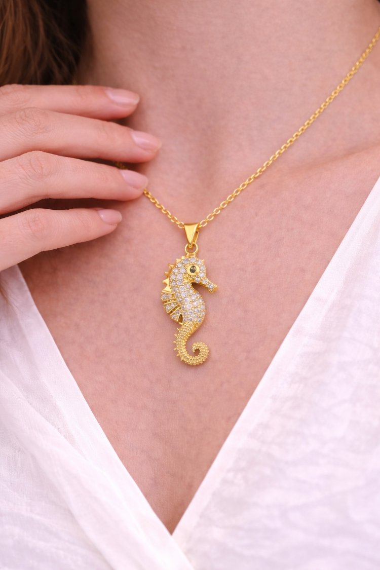 Ocean Pearl Denizatı Gold Kolye