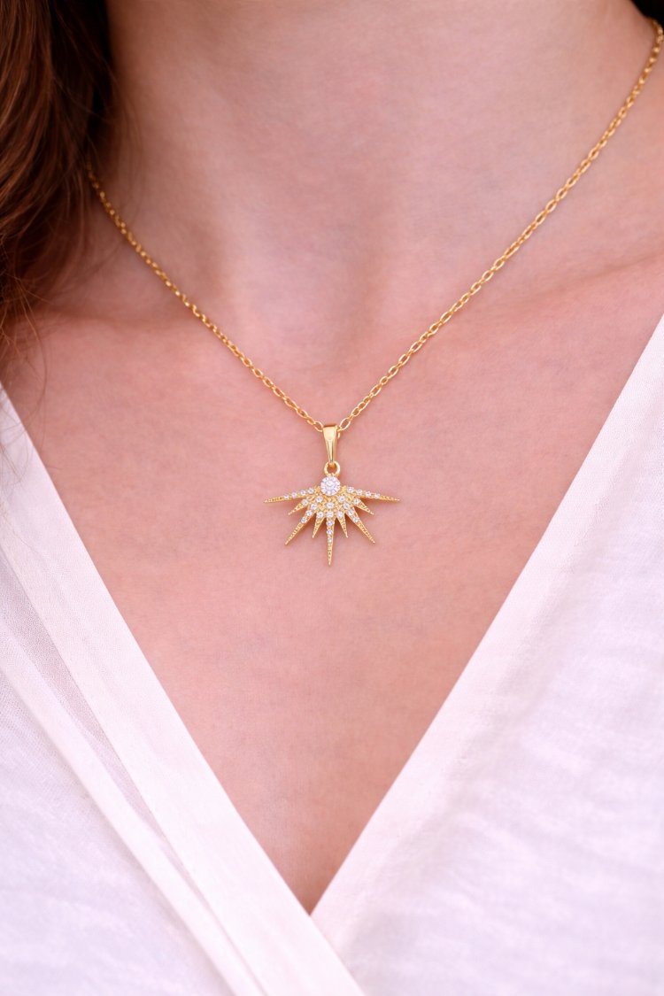 Sunburst Shine Gold Kolye