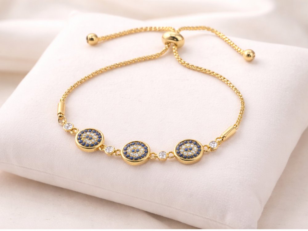 Blue Eye Charm Gold Bileklik VIP