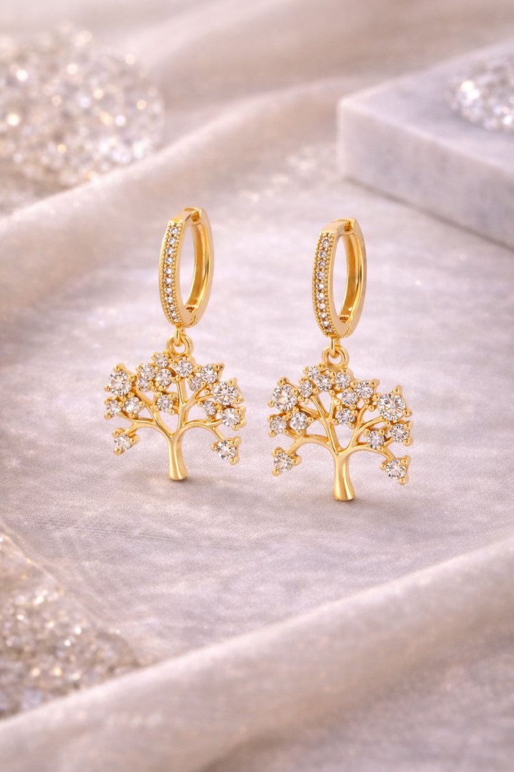 Golden Tree of Life Küpe