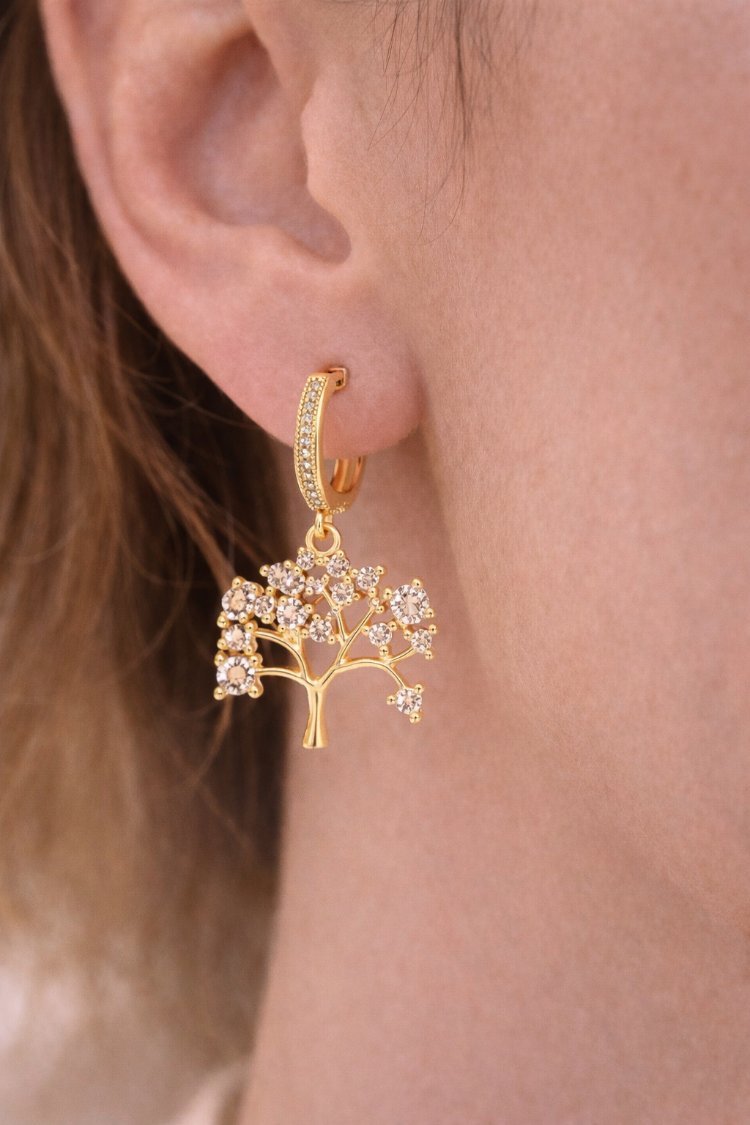 Golden Tree of Life Küpe