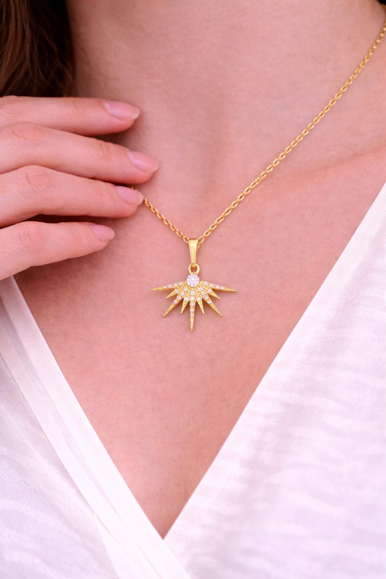 Sunburst Shine Gold Kolye